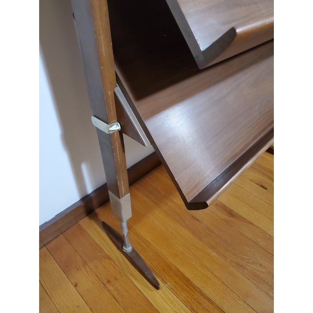 MidCentury Modern Tension Pole Wall Shelving Unit Chairish