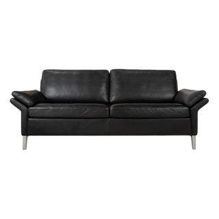 Model 3300 3-Seater Sofa in Black Leather from Rolf Benz For Sale