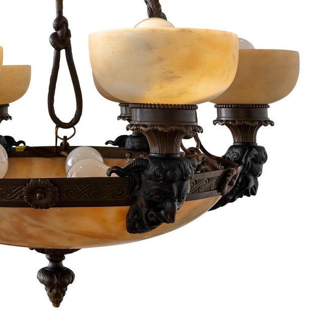 Chandelier with Faun Heads attributed to Ludwig Vierthaler, 1905 For Sale - Image 4 of 8
