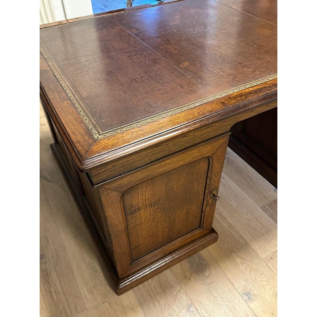 Antique Partner's Desk in Teak, 1800s For Sale - Image 6 of 17