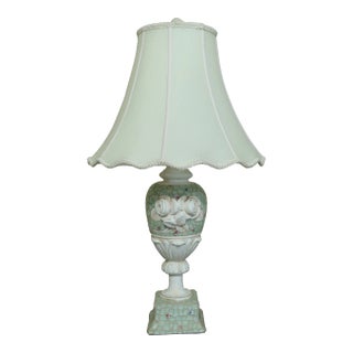 1980s Mosaic Urn Style Chic Table Lamp W. Shade For Sale