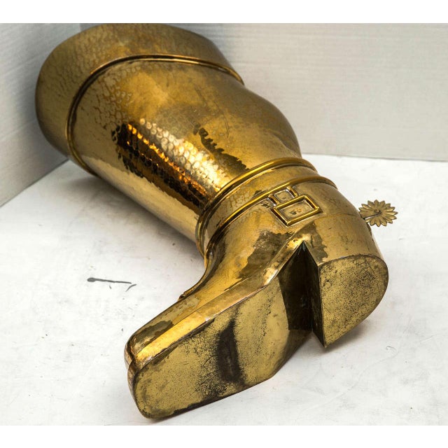 Hammered Brass Riding Boot Umbrella Stand Chairish
