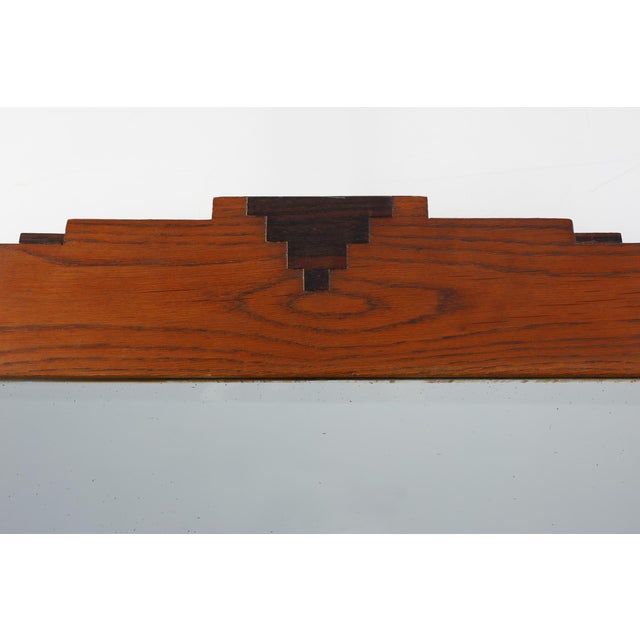 Dutch Amsterdam School Style Oak Mirror, 1890s For Sale - Image 4 of 11