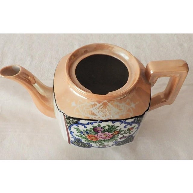 Ceramic Vintage Made in Japan Lusterware Floral Teapot Taisho Showa Periods 1913-1941 Japonisme For Sale - Image 7 of 9