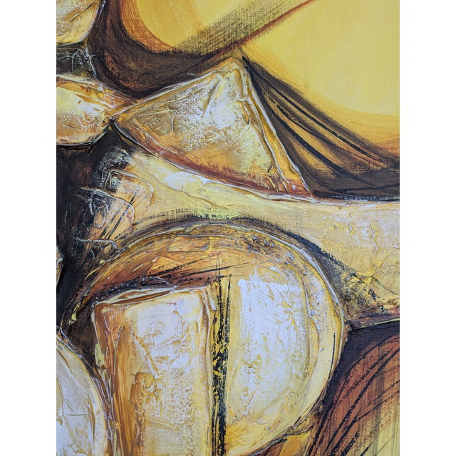 Mid-Century Modern 1970s Mid-Century Modern Framed Abstract Impasto Oil Painting For Sale - Image 3 of 7