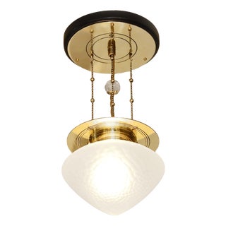 Art Nouveau Secession Glass Ceiling Lamp, 1890s For Sale