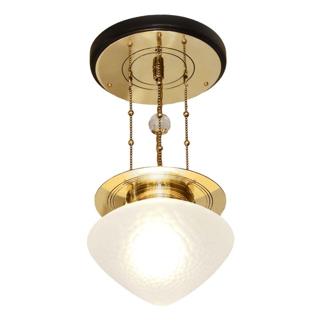 Art Nouveau Secession Glass Ceiling Lamp, 1890s For Sale