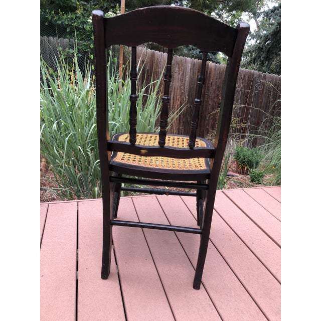 Vintage Hitchcock Cane Seat Spindle Accent Chair For Sale - Image 4 of 11