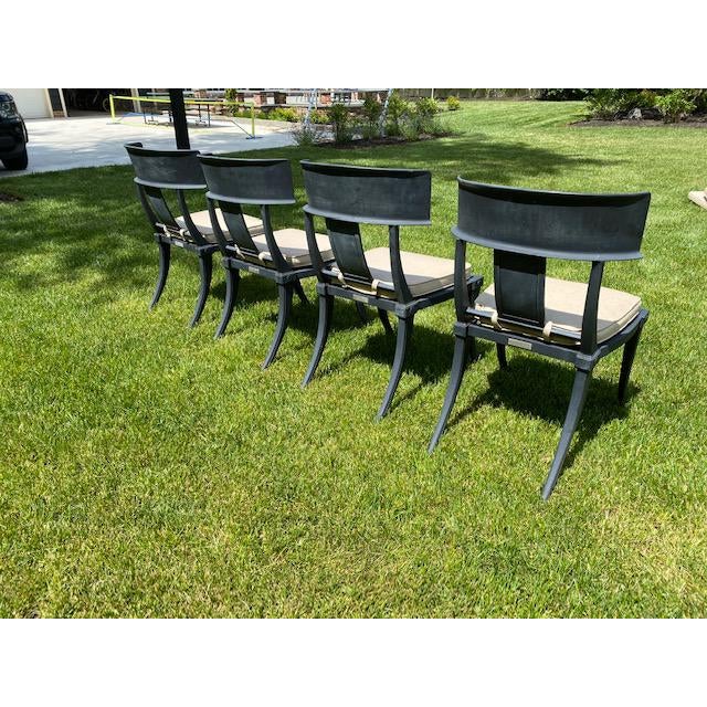 Restoration Hardware Klismos Round Dining Table and Chairs- 5 Pieces | Chairish