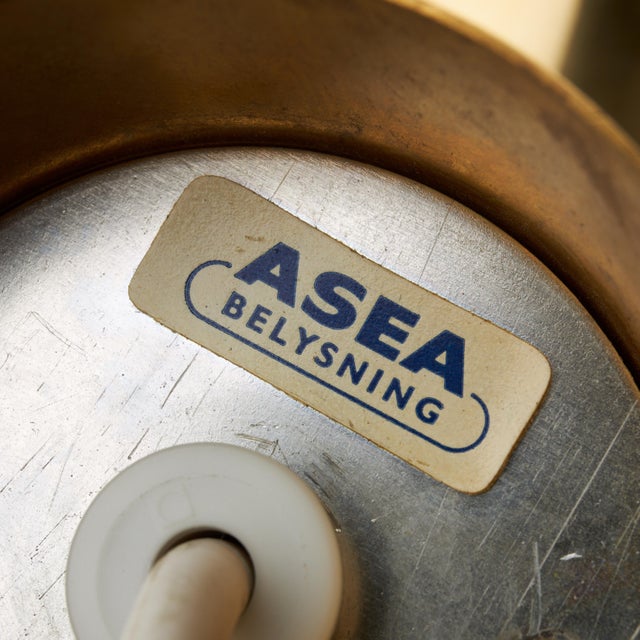 ASEA Swedish Wall Lights in Brass and Glass from Asea, 1960, Set of 2 For Sale - Image 4 of 5