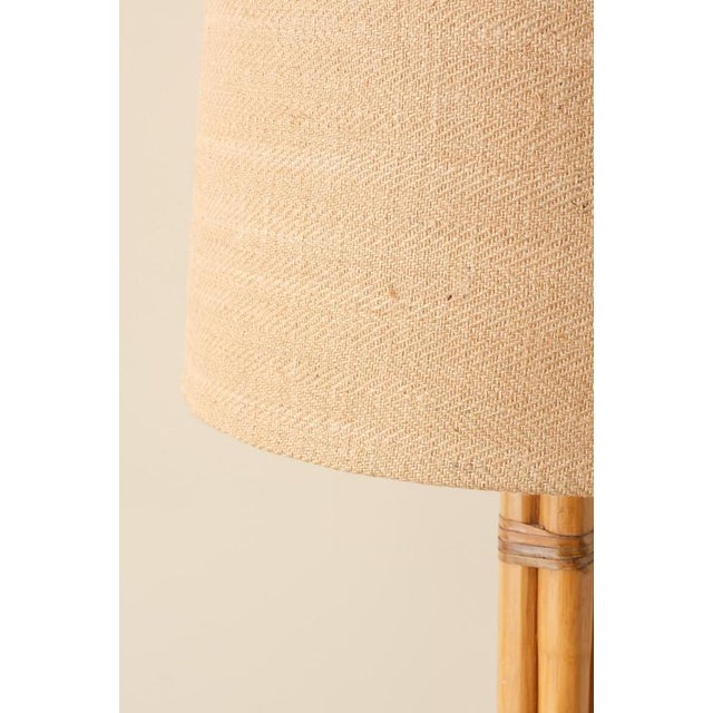 Swedish Brass and Bamboo Floor Lamps attributed to Bergboms, 1970s, Set of 2 For Sale - Image 3 of 7