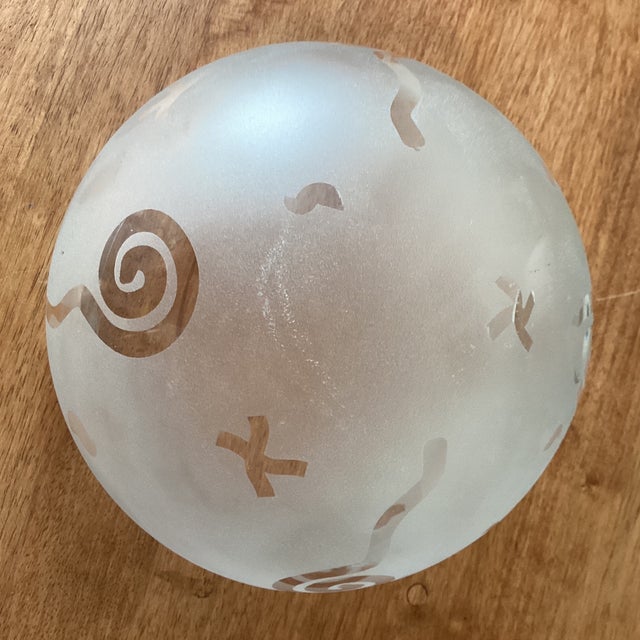 Vintage Frosted Modern Robert McCandless Etched Art Glass Bowl For Sale - Image 10 of 12