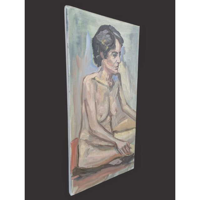 Vintage Original Impressionist Nude Painting on Canvas For Sale - Image 4 of 14