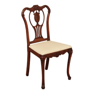Georgian Style Vintage Carved Mahogany Side Chair For Sale