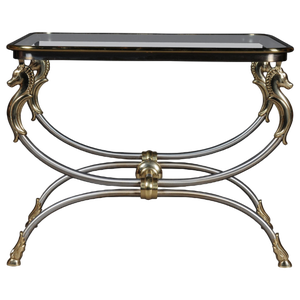Modern Side Table in Chrome and Brass