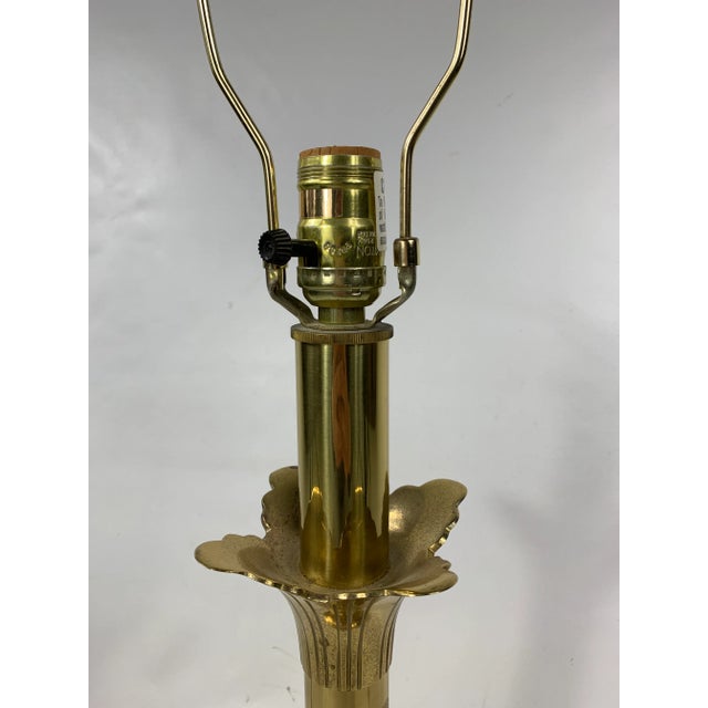 Metal Mid-Century Brass Stiffel Tulip Table Lamp For Sale - Image 7 of 10