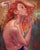 Siren by Joshua Lawyer | Oil on Wood Portrait of a Woman with Red Hair For Sale