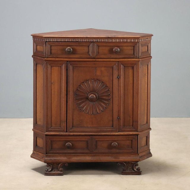 Antique Baroque Wood Corner Cabinet For Sale - Image 11 of 11