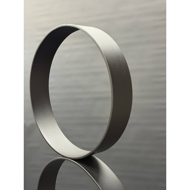 Metal 72" Tall Large Black Steel Ring Modern Metal Sculpture For Sale - Image 7 of 8