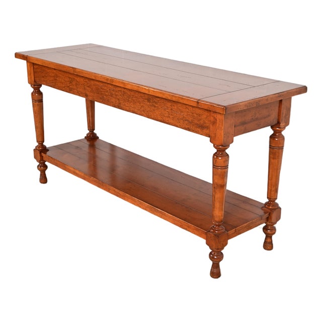 Baker Furniture Italian Provincial Carved Maple Sideboard Buffet or Console Table For Sale