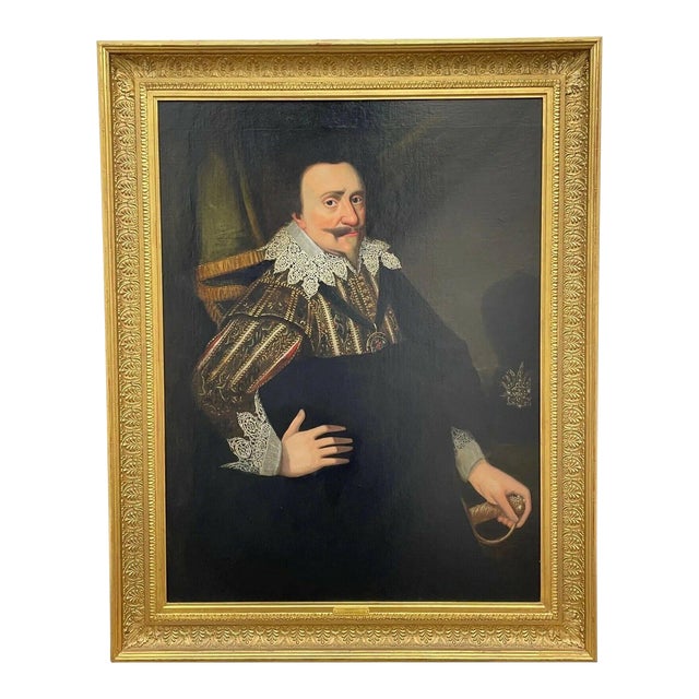 17th Century Oil Painting Portrait of King James 1st, England, Framed Chairish