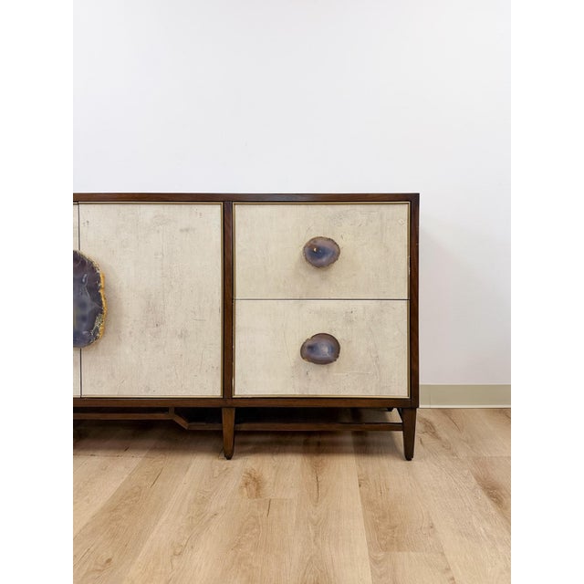 Abstract John Richard Designer Amethyst Geode Stone Credenza, Modern Statement Piece For Sale - Image 3 of 14