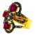 Bochic “Orient” Vintage Ruby & Diamond Cluster Ring 18K Gold & Silver For Sale