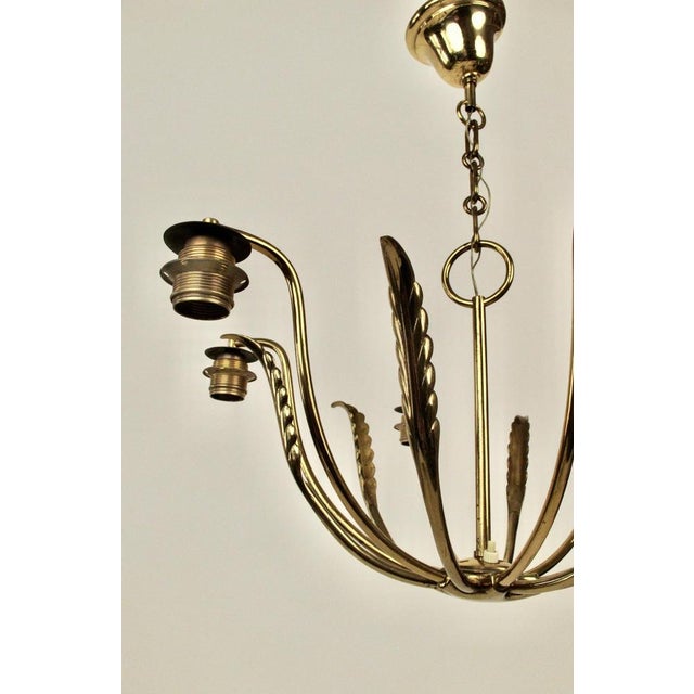 Vintage Pendant Light in Brass with Silk Shades by Josef Frank, 1955 For Sale - Image 15 of 17