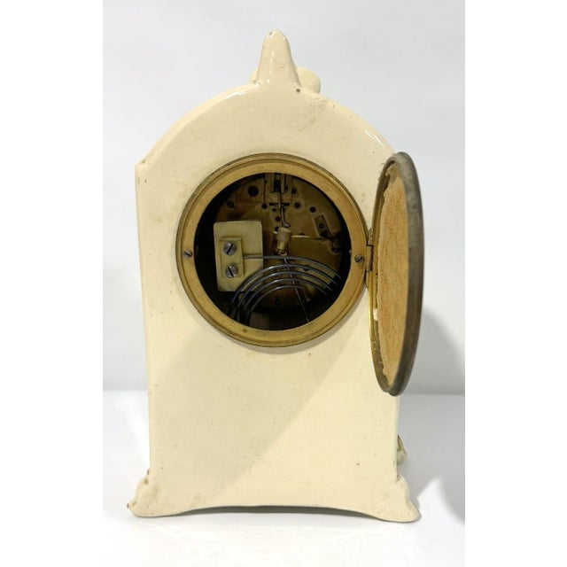 Lovely porcelain mantel clock with gold decoration against a cream ground Chairish sells clocks only with display as the...
