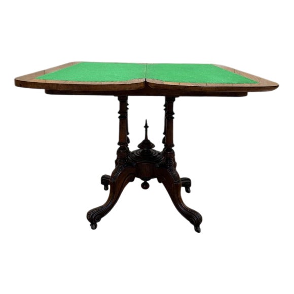 English-Style Victorian Marquetry Games Table For Sale