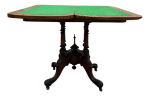 English-Style Victorian Marquetry Games Table