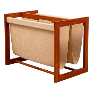 Vintage Teak Newspaper Stand by Aksel Kjersgaard, 1960s For Sale