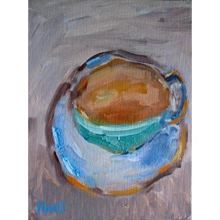 "Cup of Tea" Contemporary Impressionist Style Still Life Oil Painting For Sale