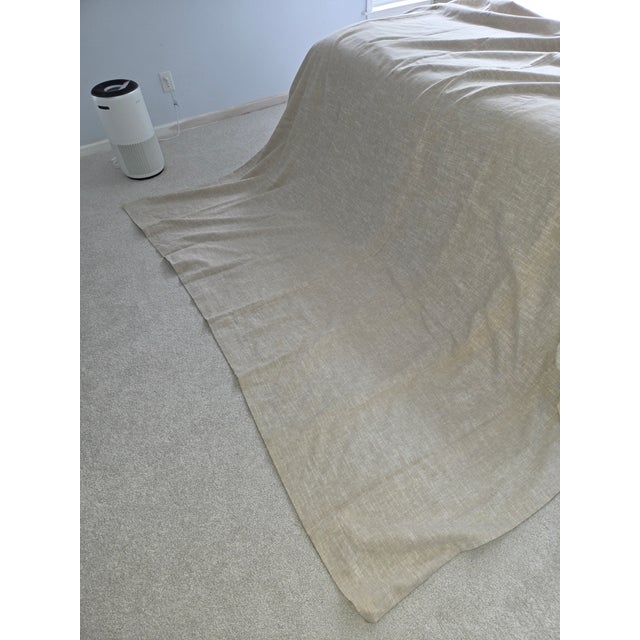 Pottery Barn Drape Panels (4 Panels 48"x96") Linen Khaki Blackout For Sale - Image 4 of 10