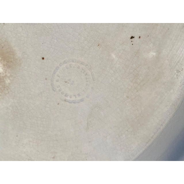 English Platter - English China, Blue & White Gold Rim - Decorated With Blue Leaf Motif. "Elsinore" - 1880's For Sale - Image 3 of 6