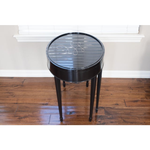 Black & Gold Calligraphy Side Table Chairish