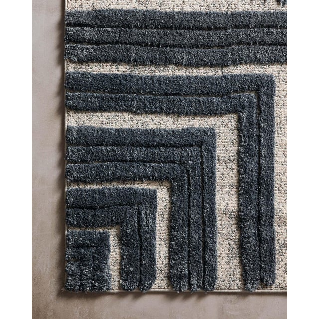 Loloi Rugs Sample - Loloi II Hagen Rug, Blue / White - 18" x 18" For Sale - Image 4 of 5