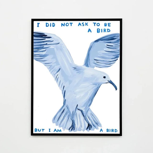 Contemporary David Shrigley, I Did Not Ask to Be a Bird, 2021, Lithograph Poster, Framed For Sale - Image 3 of 3