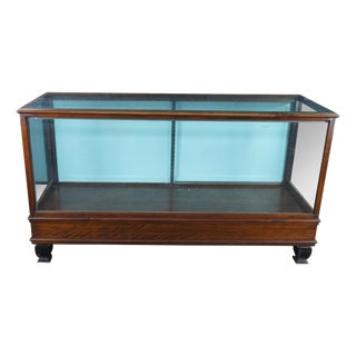 Antique Grand Rapids Store Quartersawn Oak General Store Showcase Display Case For Sale