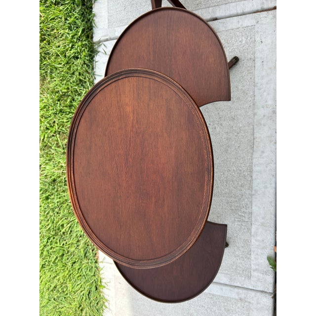 Traditional Vintage Pair of Mersman Mahogany 3 Tied Tables, Beautiful Condition! For Sale - Image 3 of 7