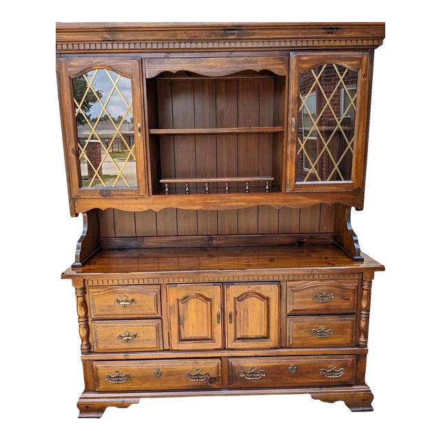 Late 20th Century Lighted China Cabinet, Vintage For Sale