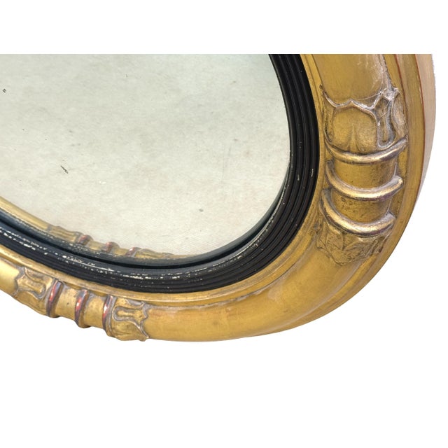Mid 19th Century Small Circular Convex Giltwood Mirror, 1840 For Sale - Image 5 of 10