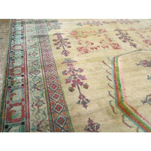 Rustic Galerie Shabab Collection Early 20th Century Indian Agra Accent Carpet For Sale - Image 3 of 8