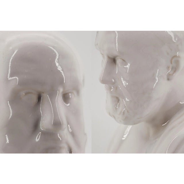 White 1970s Bust of Hippocrates, Earthenware, Austrian For Sale - Image 8 of 11