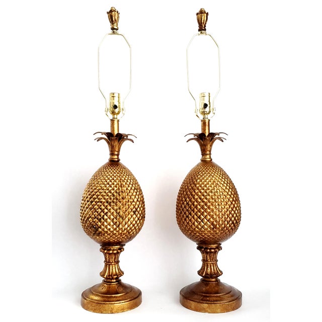 Lamps Bronze Large Pineapples Pair For Sale - Image 11 of 11