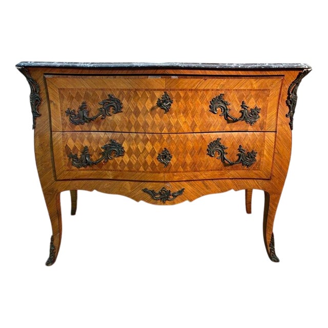 Louis Xv Style Marquetry Chest of Drawers For Sale