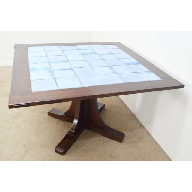 Arts & Crafts Stickley Arts and Crafts Tile Top Dining Table For Sale - Image 3 of 11