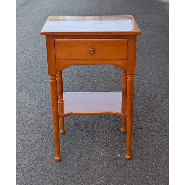 Brown Mid-Century Whitney Furniture Maple Single Drawer Side Table For Sale - Image 8 of 9