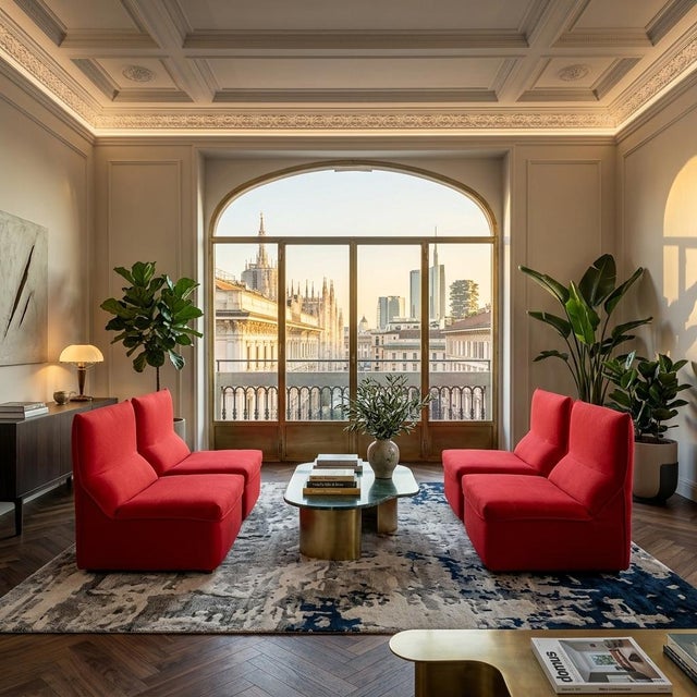 Vintage Baia Modular Lounge Armchairs by Citterio & Nava for B&B Italia, 1970s, Set of 4 For Sale - Image 16 of 17