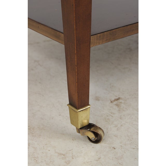 Ej Victor 2 Tier Yew Wood Silver Server Cart For Sale - Image 13 of 15